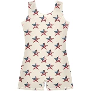Aflyko Gymnastics Leotard for Girls 4th of July Dance Outfit Ballet Unitard