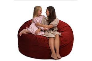 Ultimate Sack 5ft Bean Bag Chair, Oversize Bean Bag Chair for Adults, Comfy Chair Bean Bag Couch Lounge Sofa Loveseat Furniture | Burgundy Suede