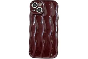wahhle Water Ripple Pattern Curly Wave Frame Soft Cute Phone Case Cover for Men Women Girls(iPhone 11,Claret)