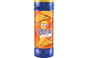 LAY'S STAX Lay’s Stax Potato Crisps Chips, Cheddar, Gluten Free, 5.5 Oz Canister Pack