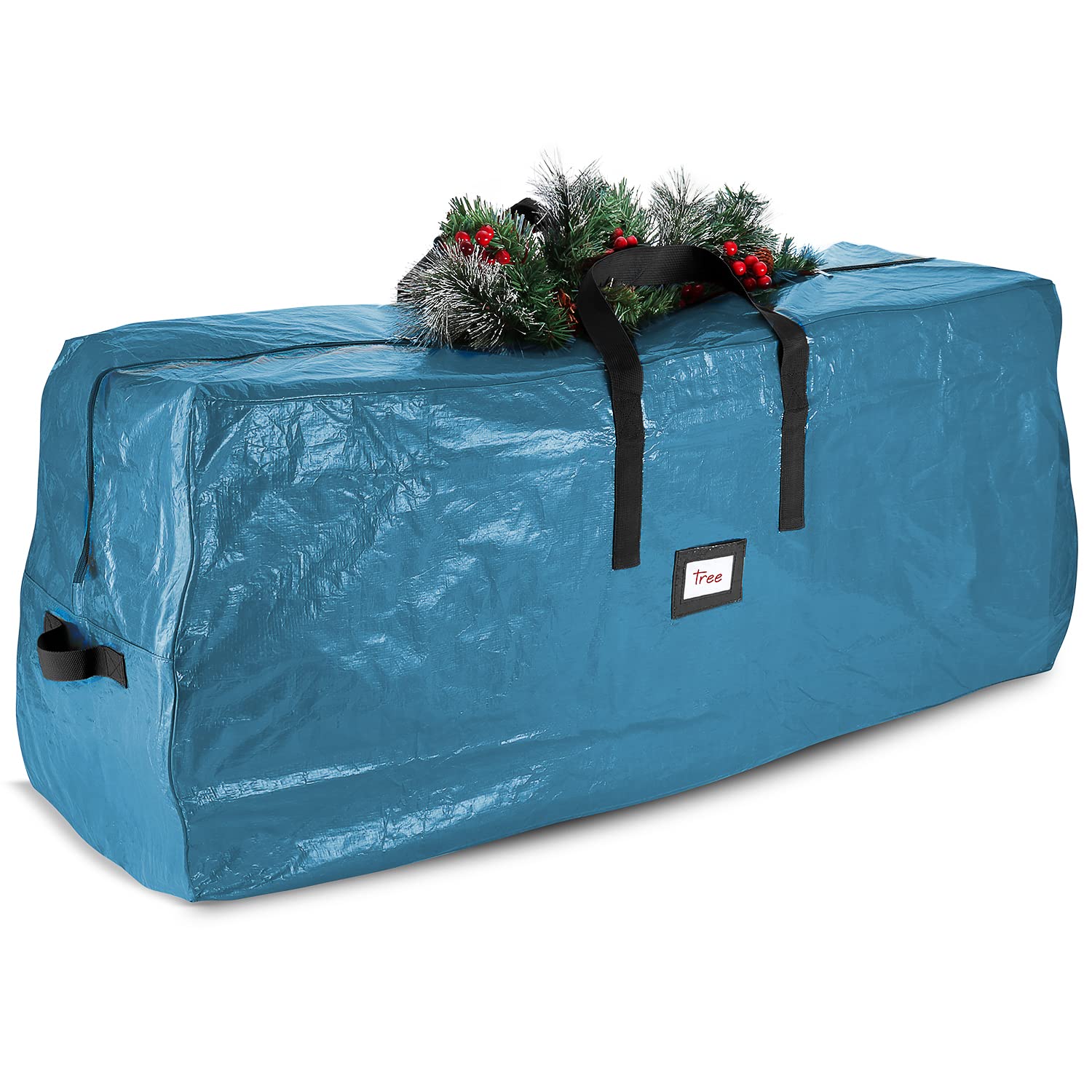 Hearth & Harbor 7.5 ft Christmas Tree Storage Bag - Artificial Christmas Tree Bag with Reinforced Handles, Dual Zipper, Wide Opening - Large Storage Container for Trees and Decorations