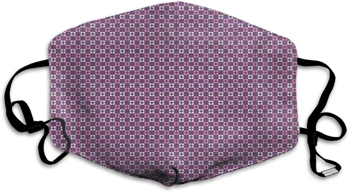 Anti Bacterial Face Pollution Mask,Abstract Retro Inspired Simplistic Pattern With Stylish Squares,Mouth Mask comfy polyester