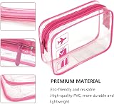 BEHAHAI Clear Travel Toiletry Bag TSA Approved Quart Size Pink view 3
