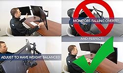 Mount-It! Triple Monitor Stand | 3 Monitor Stand