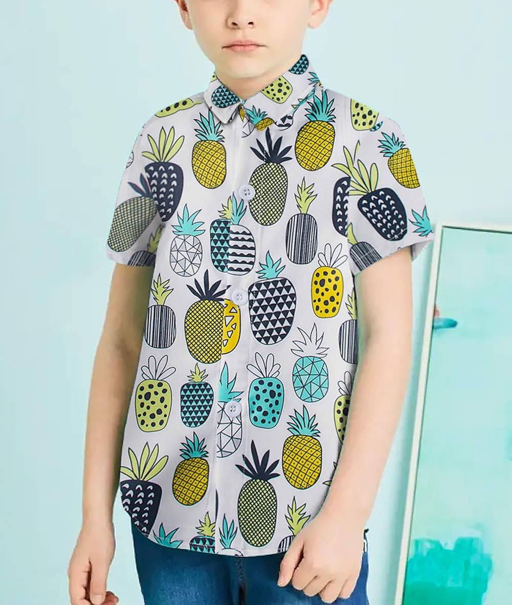 Little /& Big Boys Button Down Shirts Hawaiian Aloha Short Sleeve Party Camp Holiday Casual Novelty Dress Shirt Size 2-14T