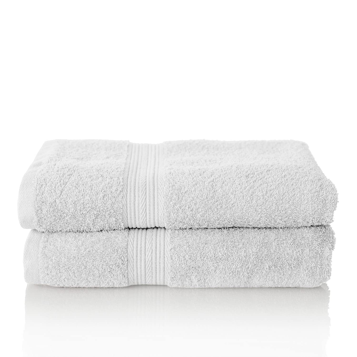 Glart Premium Set of Terry Hand Towels, Range of Terry Towels in 6 Colours and 5 Sizes, Colour: White, 2X Bath Towels 70 X 140 cm