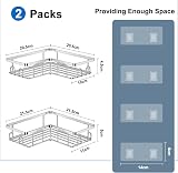UUlioyer Corner Shower Caddy 2-Pack Stainless Steel No Drilling view 6