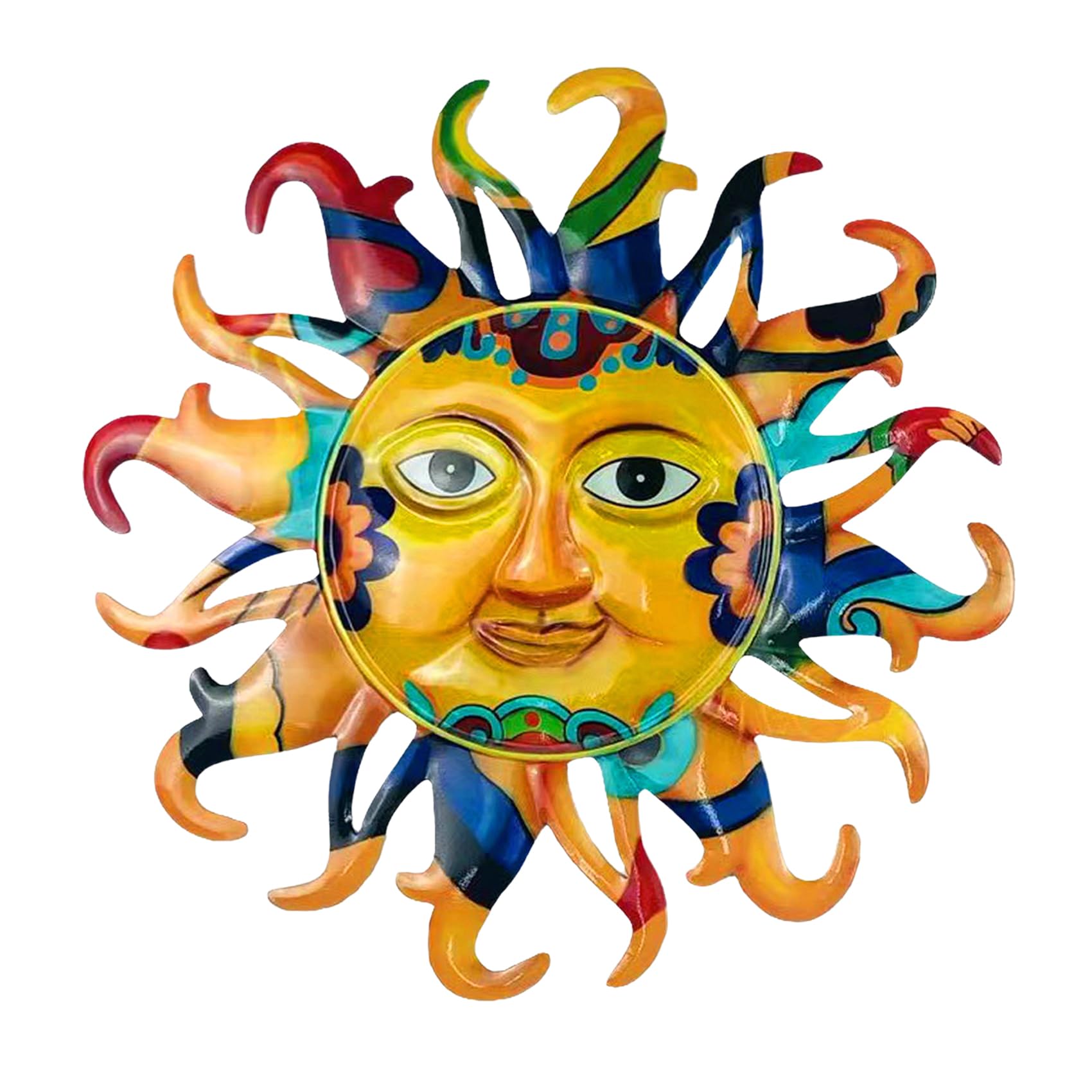 Photo 1 of Metal Sun Outdoor Wall Art Decor, Sun Face Metal Wall Sculpture for Home Wall Decoration, Living Room, Bedroom, Outside Decor for Yard, Patio, Garden Fence, Deck, Pool