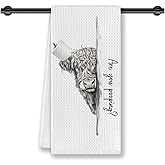 CosxHabitat are You Pooping Highland Cow Bathroom Hand Towels,Cow Lovers Gifts for Women,Funny Farmhouse Cattle Hand Towels for Bathroom Decor,16x24 Inches