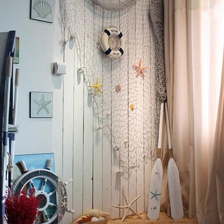 Ofoen Decorative Fishing Net Beige Fishing Nets Decorative