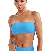 YEOREO Women Strapless Bandeau Sports Bra Padded Tube Top Workout Impact Backless Bralette Seamless Gym Yoga Everyday Bras