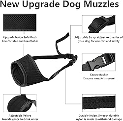 Dog Muzzle, Soft Nylon Muzzle for Small Medium