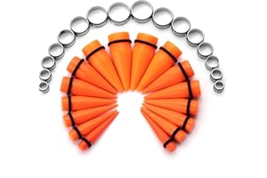 CABBE KALLO 32Pcs 00G - 24mm Big Gauges Ear Stretching Kit Acrylic Tapers Surgical Steel Tunnels Gauges Piercing Set Expanders Gift