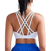 RUNNING GIRL Sports Bras for Women, Medium-High Impact Running Strappy Sports Bra with Removable Pads