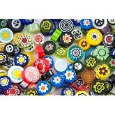 Devardi Glass COE 90 Premium Millefiori 2 oz., Mix #1 Assorted Colors Fusing, Mosaics