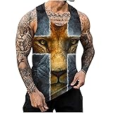 Workout Shirts for Men Gym Casual Sleeveless Animal