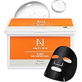 VC Shot Daily Ampoule Mask - Korean Face Sheet Masks with Vitamin C for Radiant Skin Tone Daily Facial Treatment with Niacinamide for Hydration & Complexion Enhancement, 30 Sheets