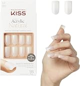 KISS Salon Acrylic Natural Euphoria White Millellang Nails 28pc Kit