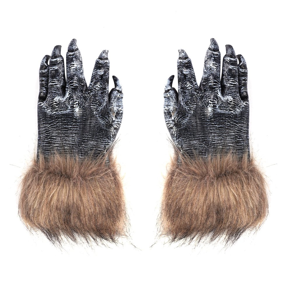 IBLUELOVER Wolf Claw Gloves - Unisex Halloween Adult Hairy Hands, Wolfman Costume, Werewolf Animal Fancy Dress, Creepy Cosplay Props for Party Theater