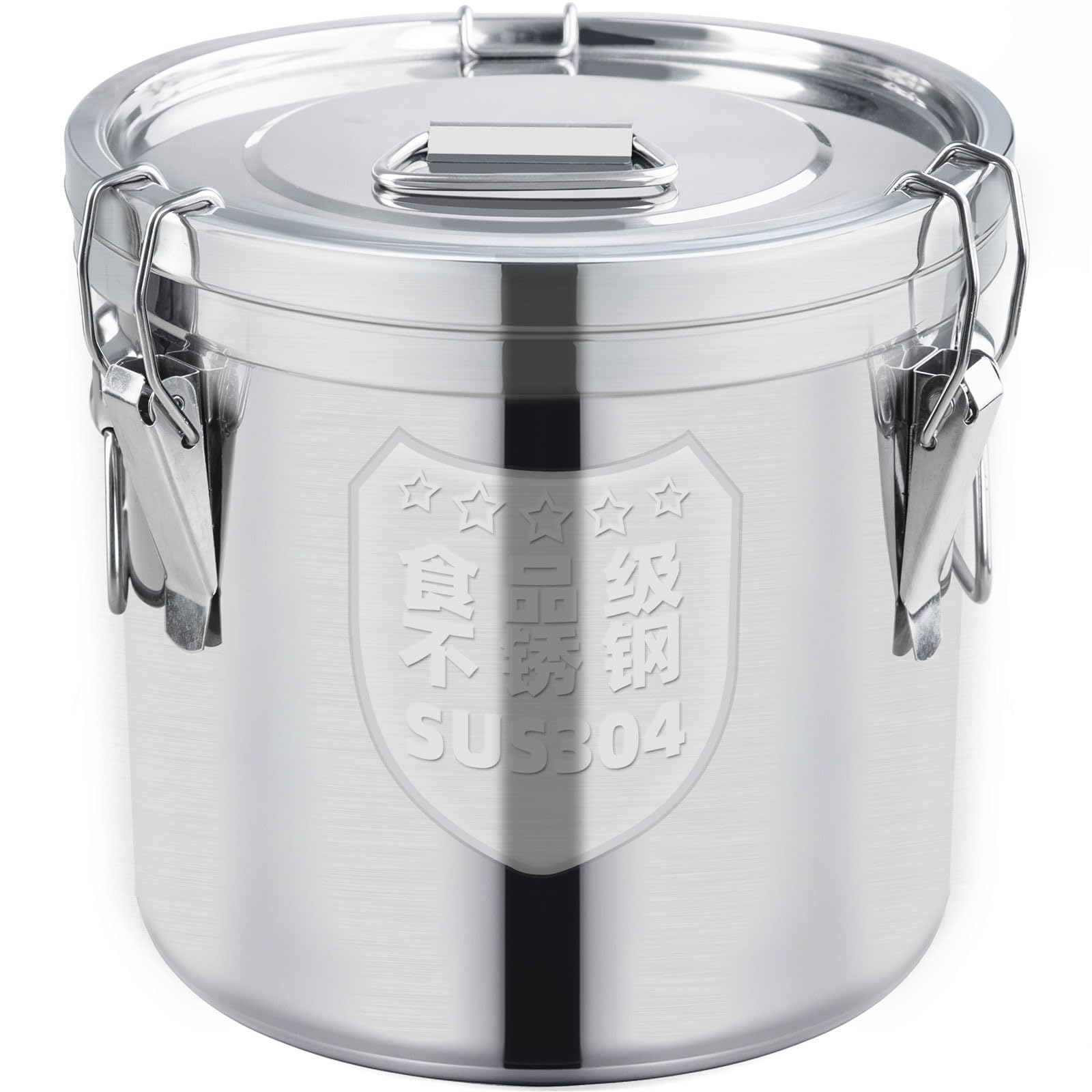 Photo 1 of Alinwirsy 12L/3.2 Gal 304 Stainless Steel Food Containers 404 Oz Stainless Container with Lid and Lock Airtight Canister for Storage 304 Stainless Steel Food Storage Containers Stainless Bucket