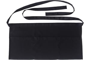 SEW UR LIFE Resist water 3 big Pockets Waist Server Apron Kitchen Restaurant Unisex Half Aprons