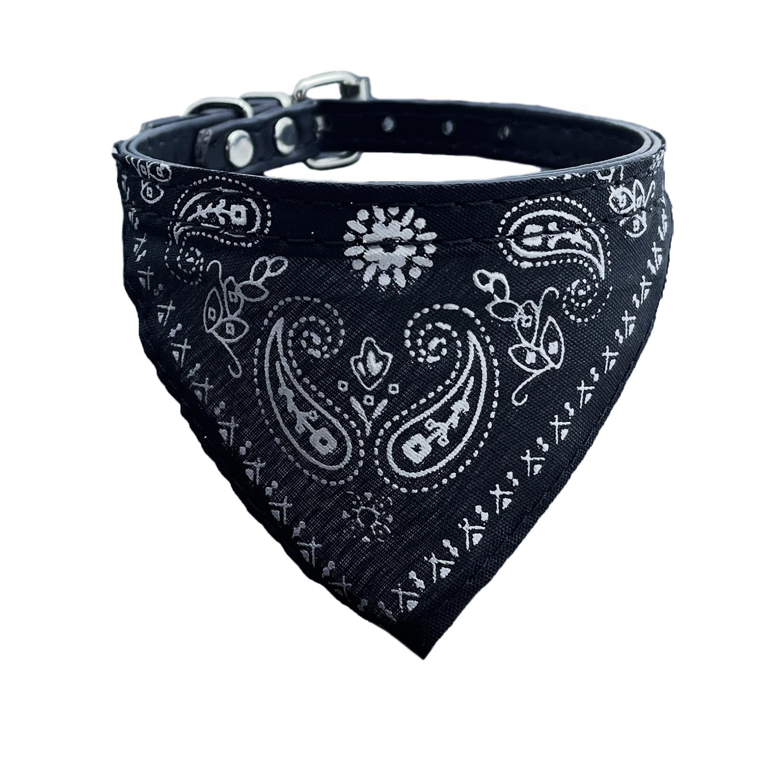 Newtensina Fashion Dog Bandana Collar Dog Collar Boy Medium Bandana Puppy Bandana with Collar for Dogs - Black - S