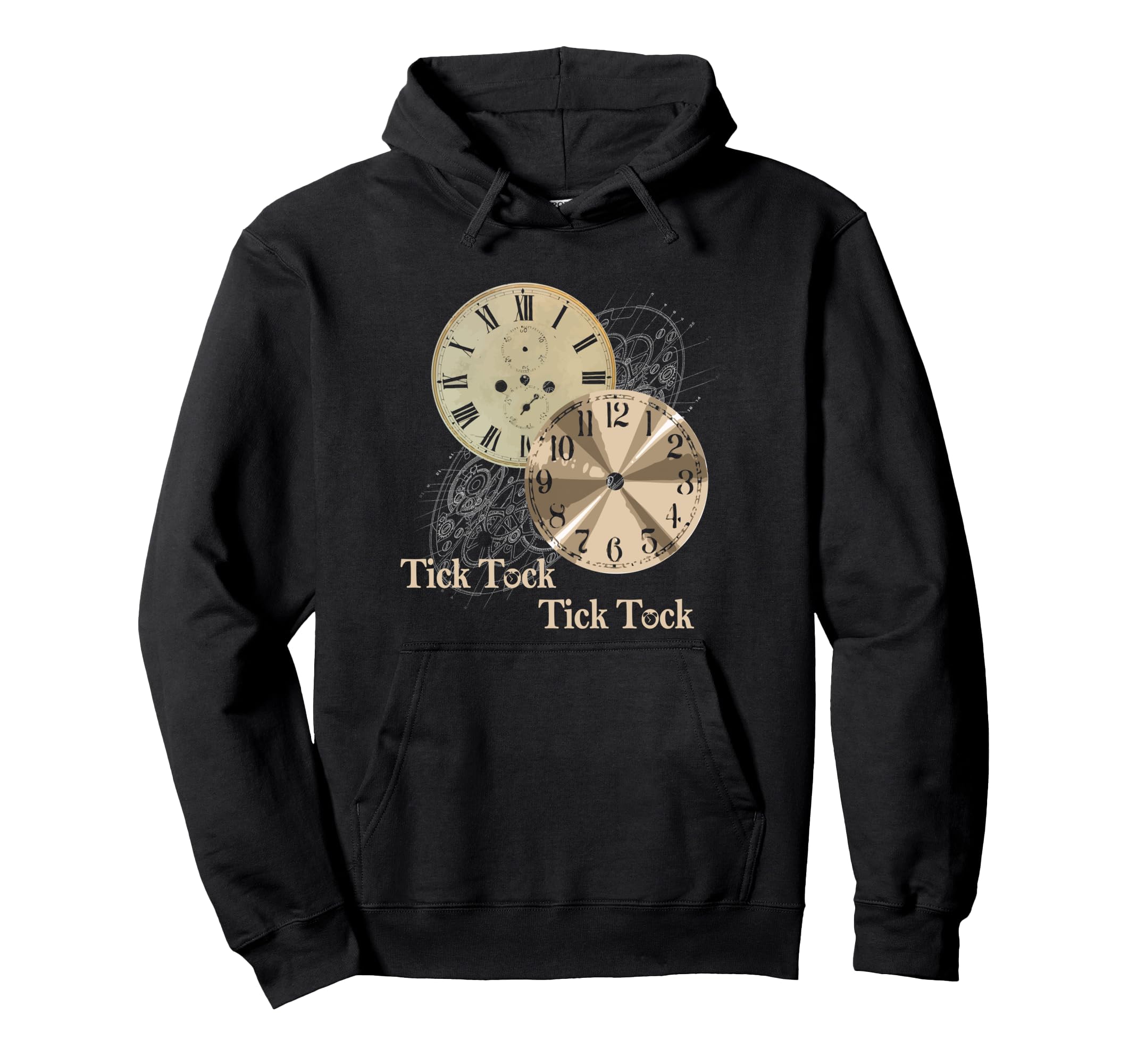 Grandfather Alarm Clock Time Tick Tock Clock Pullover Hoodie