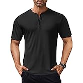 COOFANDY Men's Henley Shirts Short Sleeve Ribbed T-Shirts Bodybuilding Workout Tee Shirts