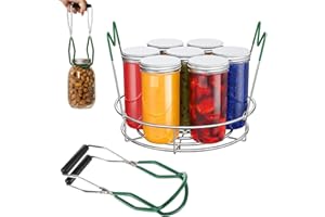 Canning Rack, Canning Tongs Canning Jar Lifter Stainless Steel Canning Jar Rack Jar Gripper Mason Jar Tongs with Plastics Han