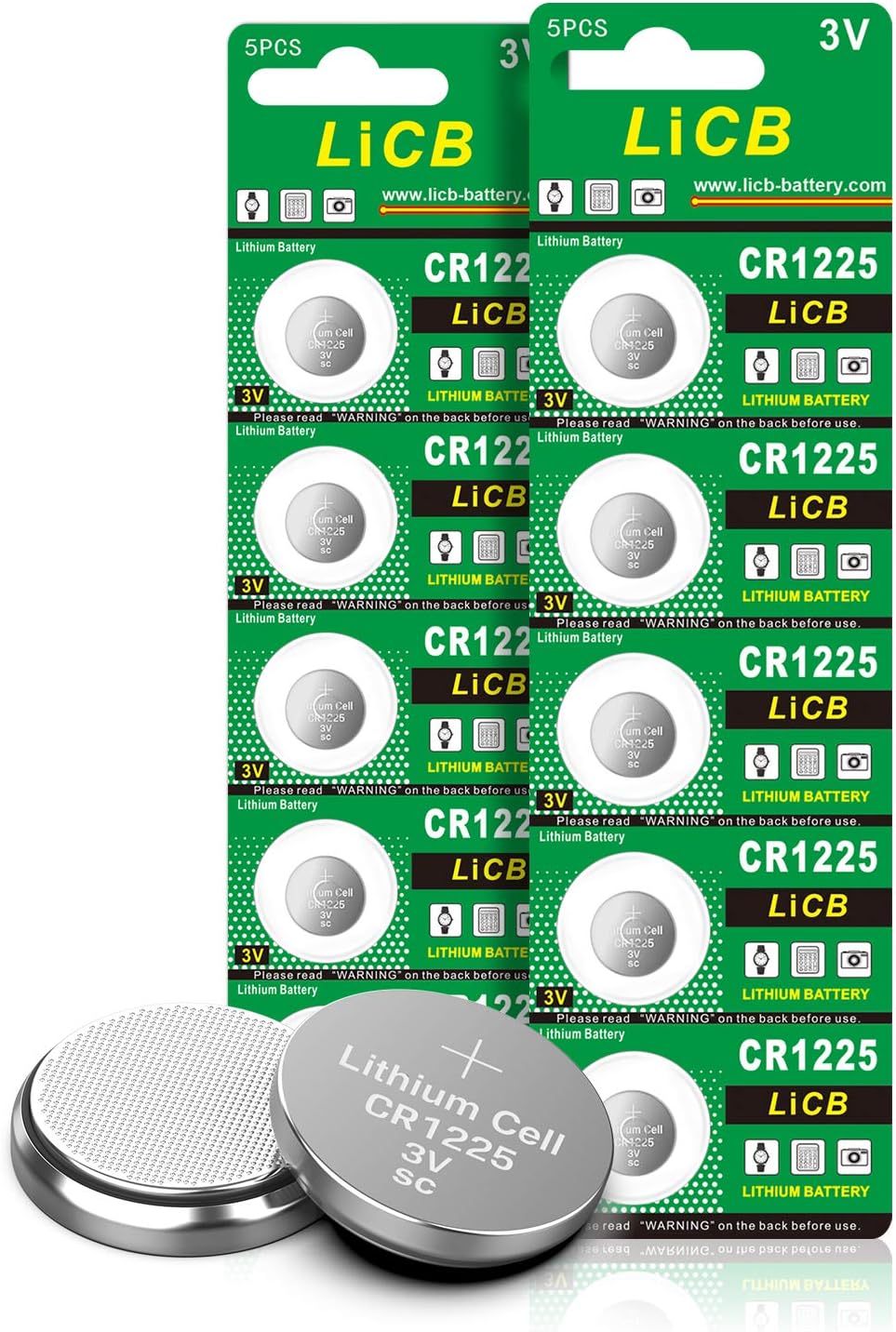 LiCB CR1225 3V Lithium Battery (10PCS), 20 Stück CR1225