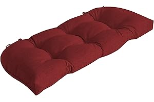 ARDEN SELECTIONS Arden Outdoor Wicker Settee Cushion, 41.5 x 18, Rain-Proof, Fade Resistant Ruby Red Leala