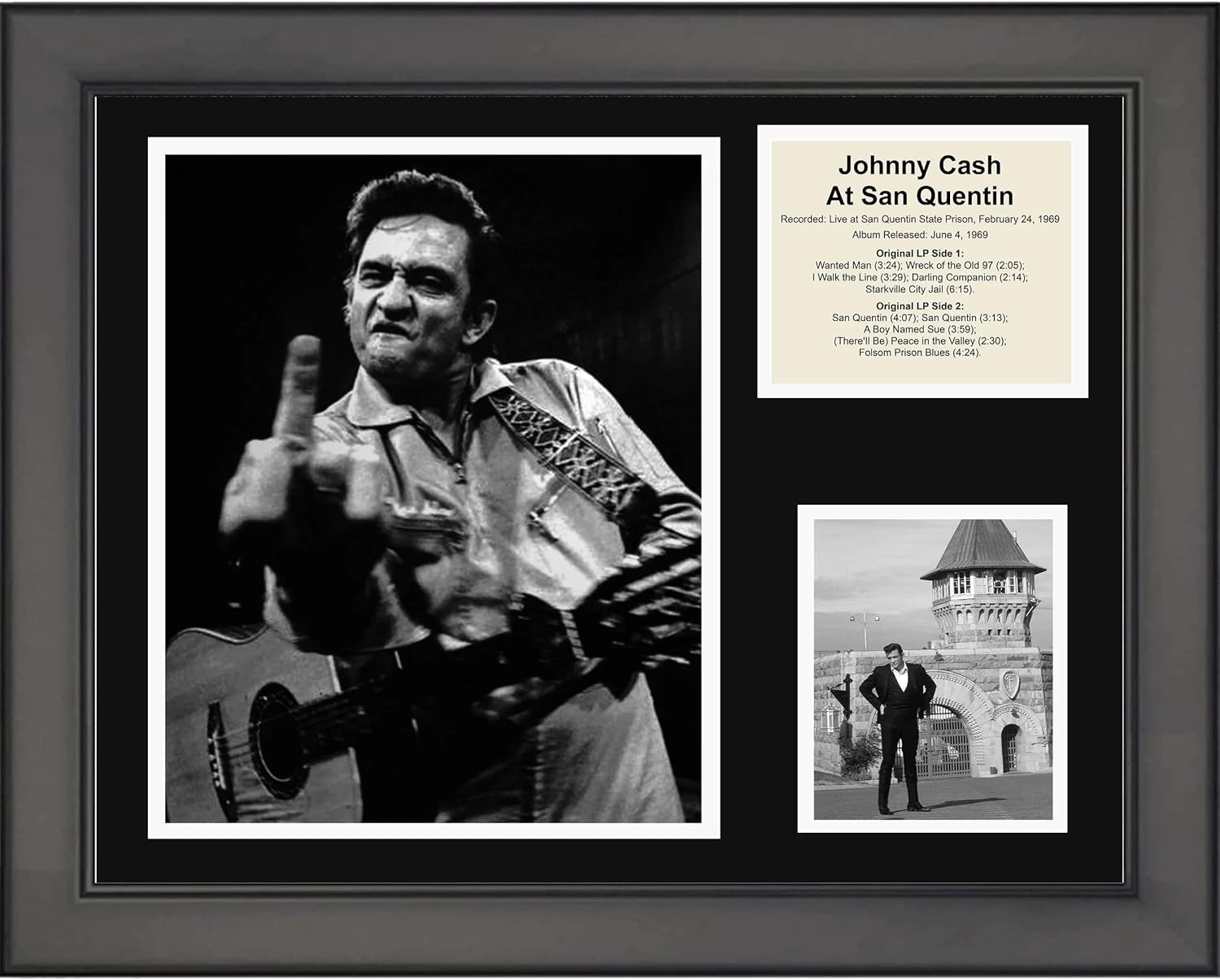 Photographs - Framed Johnny Cash at San Quentin 12