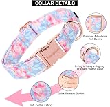 Unique Style Paws Pink Flower Dog Collar XS-XL Soft Adjustable view 2