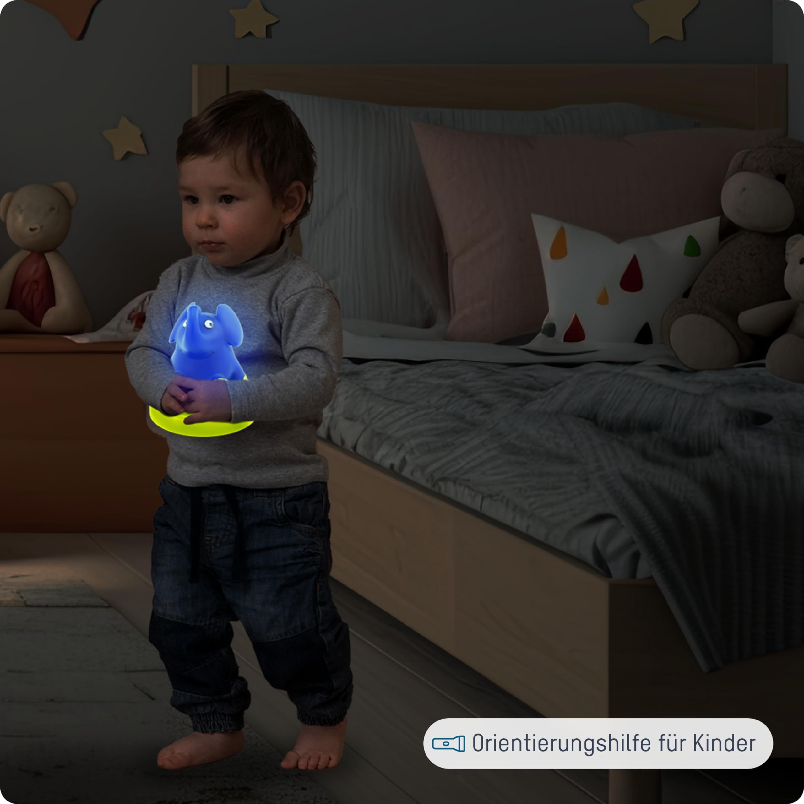 ANSMANN LED Nachtlicht „Elefant“ aus der TV Sendung mit der Maus – Einschlafhilfe für Mädchen und Jungen mit Touch Sensor, ideal als Babylicht Kinderlicht Nachtlampe Nachttischlampe Stilllicht 4