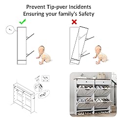 Halitaa Shoe Cabinet with 4 Flip Drawers & 2
