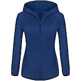 Viracy Womens Full Zip Up Hoodies Lightweight Fleece Jackets Long Sleeve Hiking Sweater with Handy Pockets and Inside Pocket