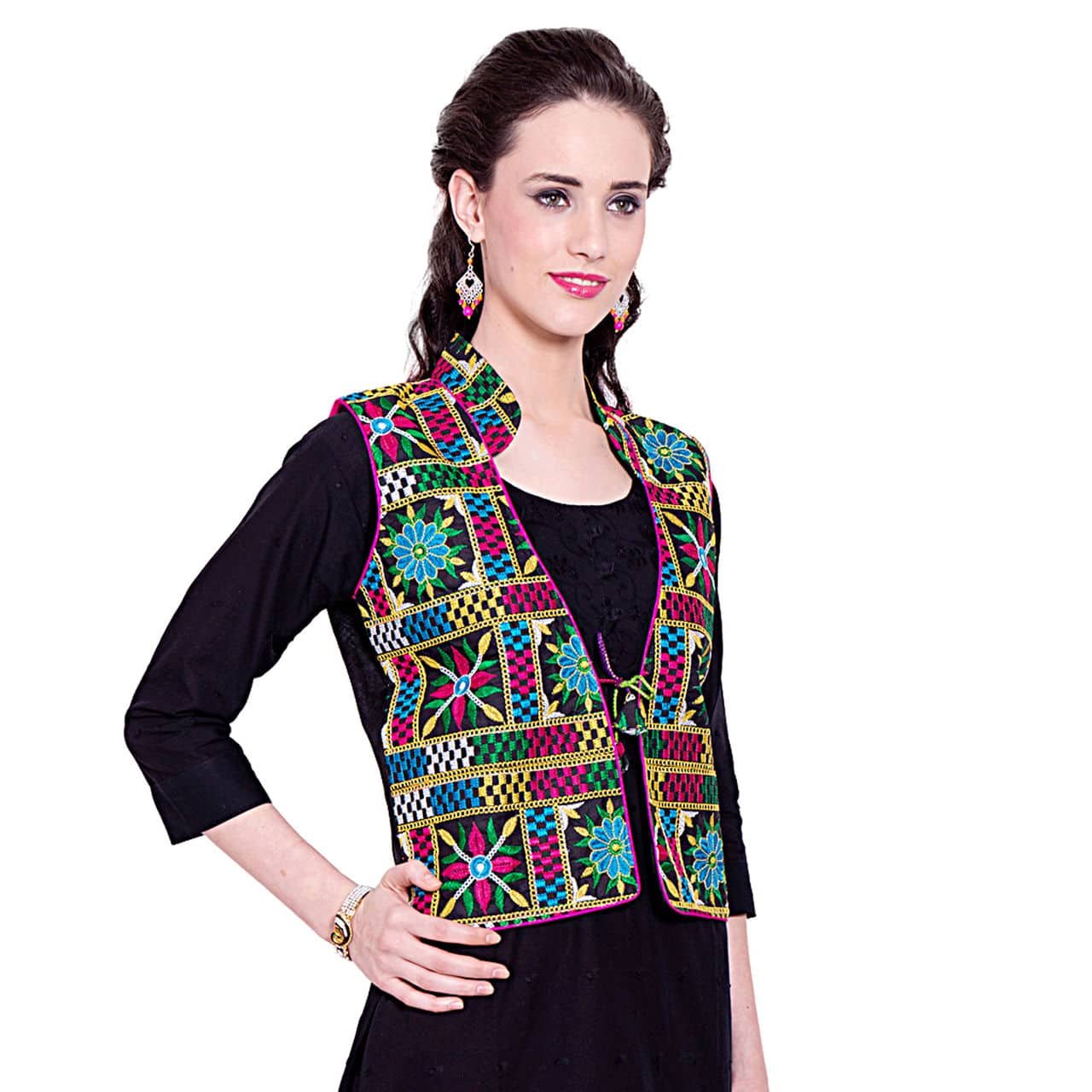 vastraa fusion women's cotton ethnic waistcoat