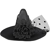 Luxshiny Miniature Witch Hat Clip Halloween Party Headwear Lightweight Mesh Cosplay Accessory for Kids and Adults