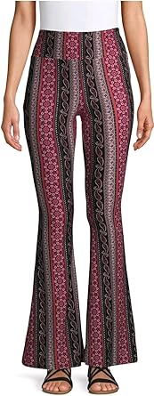 high rise printed flare pants