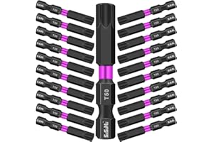 T50 Torx Bits For Impact Driver,SuSuMu 20 Pieces T50 2 In. Impact Tough Magnetic #50 Torx Head Power Bits, S2 Alloy Steel T50