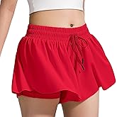 BOOPH Girls Flowy Shorts Athletic Butterfly Shorts with Inner Pockets 2-in-1 for Girls Running Tennis Sports
