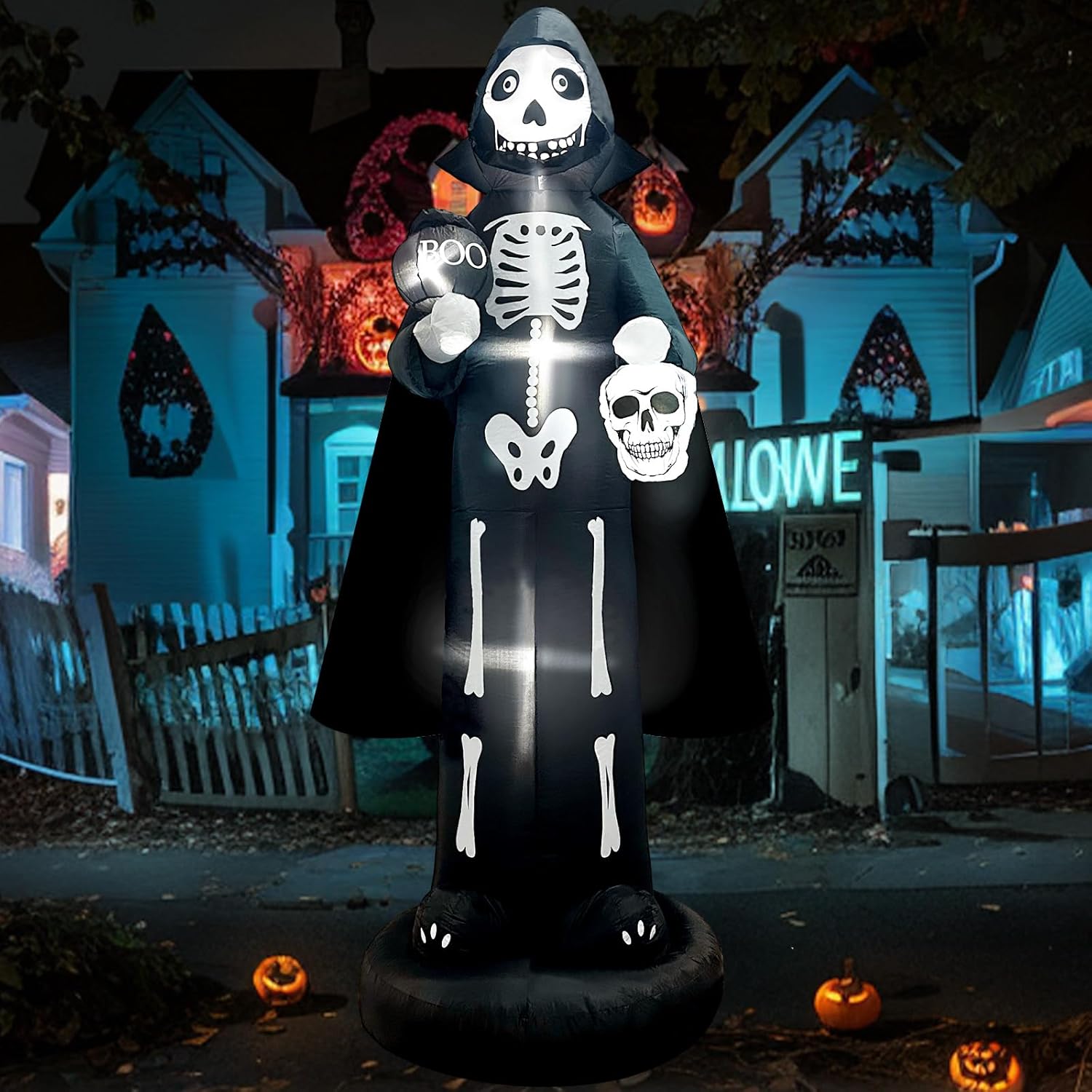 Nutcrackers - OurWarm 10FT Halloween Inflatables Outdoor Decorations Large Scary Skeleton Inflatable with Build-in LED Halloween Blow Up Yard Decor for Party Outdoor, Yard, Garden, Lawn