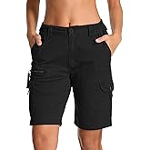 Yevtzl Womens Hiking Cargo Shorts Safari Cotton Lift The Buttocks Quick Dry Pants for Women Zip Pockets Outdoor Clothes