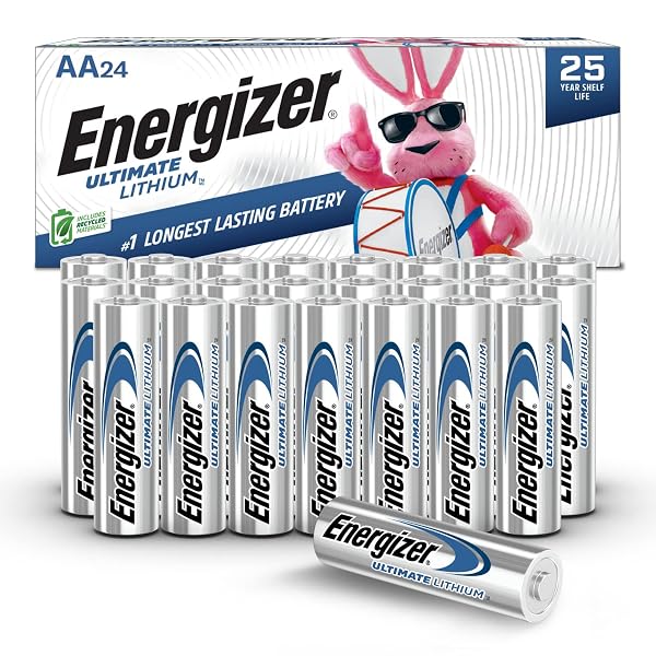 ENERGIZER ULTIMATE LITHIUM AA BATTERIES, 24 PACK, 1.5V LONG-LASTING FOR HIGH-DRAIN DEVICES, CAMERAS & FLASHLIGHTS