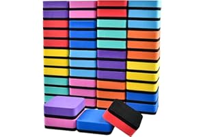 Akamino 48 Pack Whiteboard Eraser Bulk, 8 Color Magnetic Dry Erase Eraser, Square White Board Cleaner, Mini Chalkboard Eraser