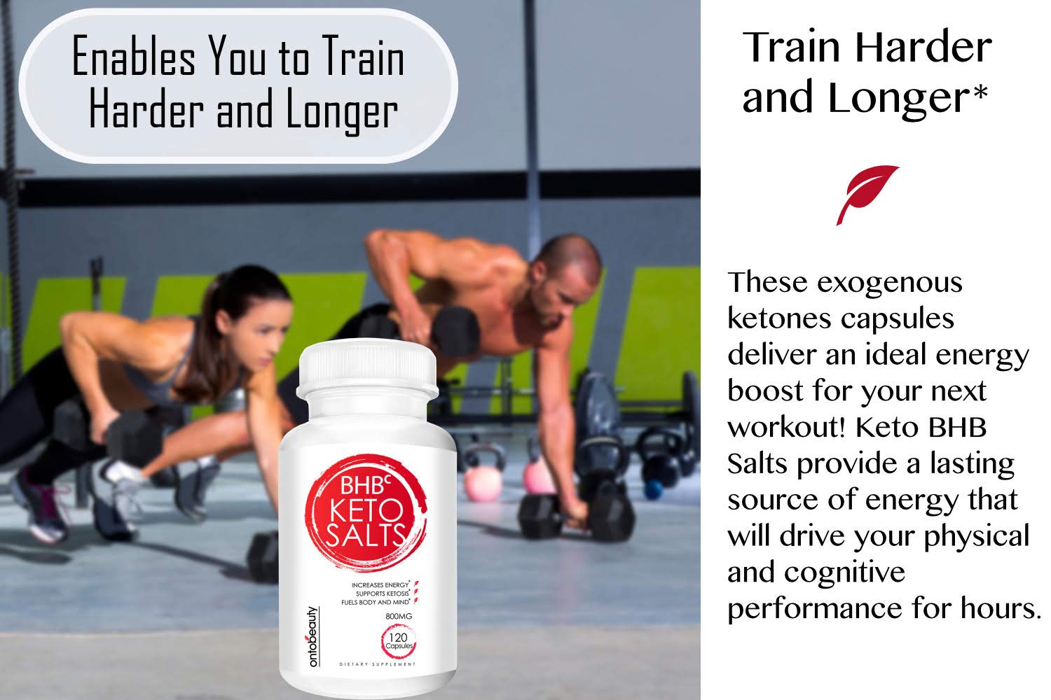 Keto BHB Salts, Exogenous Ketones for Ketosis Support and Weight Loss, Beta-Hydroxybutyrate, Boosts Energy, Improves Focus, Effectively Manages Fat, 120 Capsules, 60 Servings, 2-Month Supply