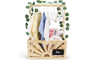 RGQSUN Baby Shower Crate Closet,Wooden Baby Basket with Handle,Baby Storage Crate Hamper,Baby Shower Crate for Newborn,Pregnancy New Parent