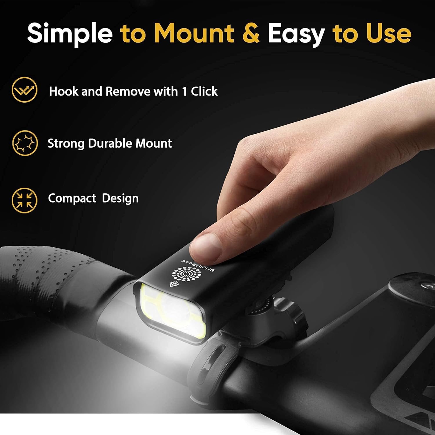 BrightRoad Led Bike Lights Front and Back, Rechargeable 800 Lumens Bike Headlight with Wide 85° & 650 feet Cover Range and 40 Lumens Smart Bike Tail Light with Built-in Reflector, IPX6 Waterproof Set : Sports & Outdoors