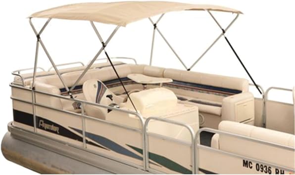 Amazon Com Attwood 369be Traditional Pontoon Bimini Top Fabric For 1 Tubing 8 X 8 Beige Acrylic Automotive
