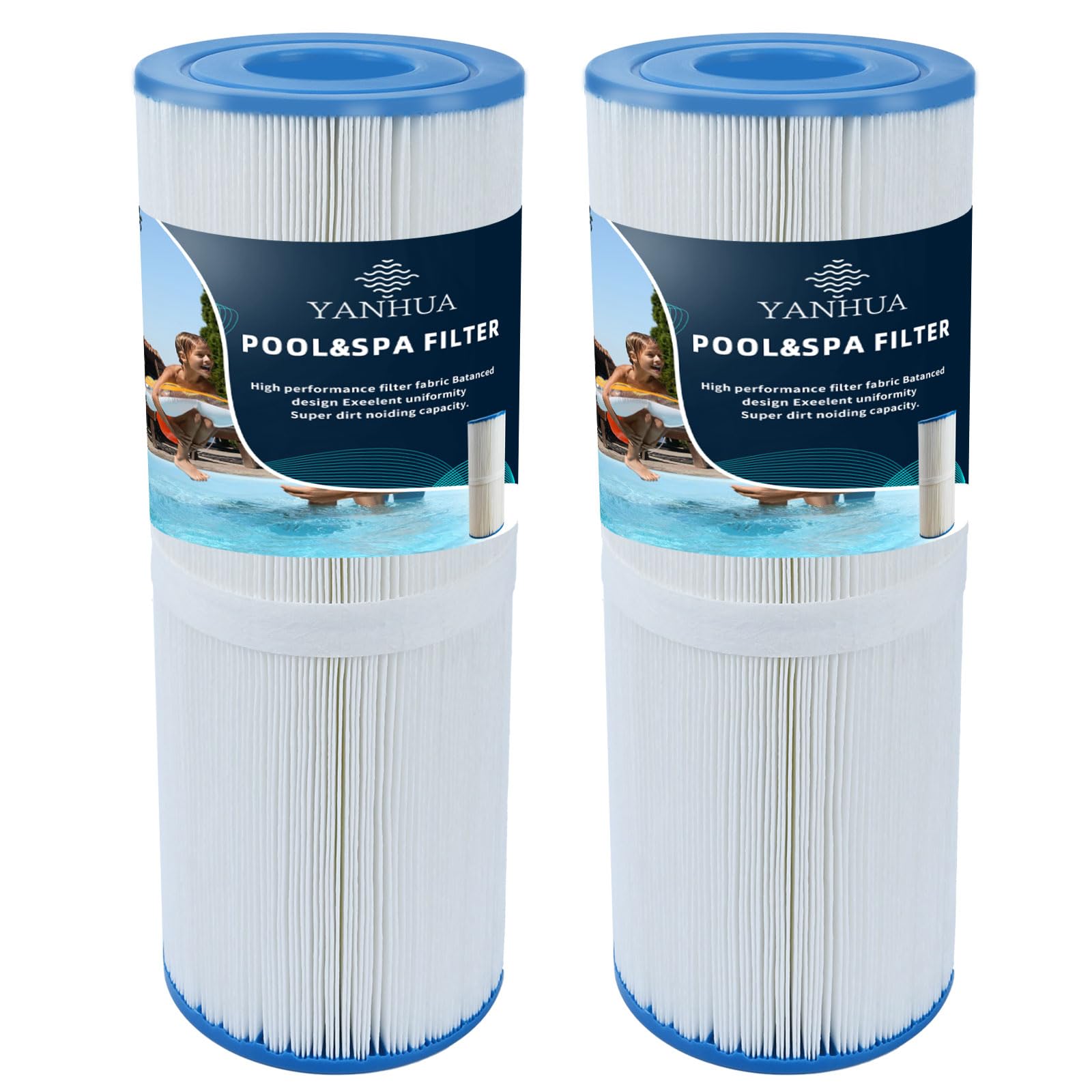 YANHUA Spa Filters for Hot Tub Filter Replacement for PRB50-IN,for Unicel C-4950, for Filbur FC-2390, for Darlly SC706, for 50 sq. ft. Hot Tub Filter Cartridge (PRB50-2PCS)